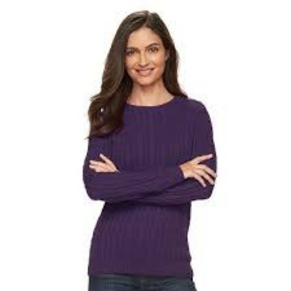 croft & barrow Sweaters - Croft and Barrow Purple Knit Sweater 100% cotton